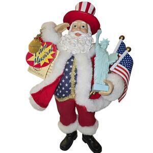 Kurt Adler 12" Fourth of July Santa plays "America the Beautiful" No Box‎ EUC
